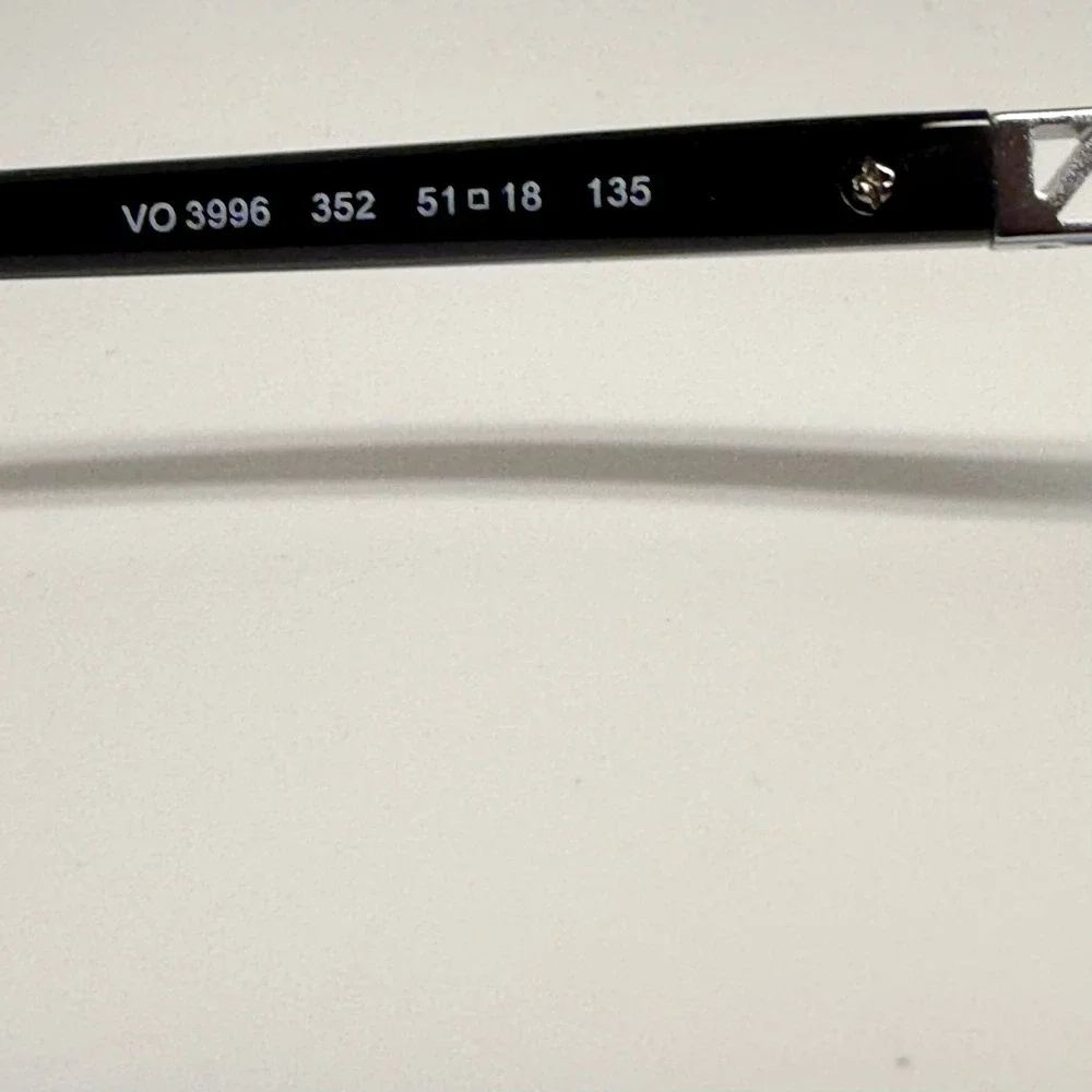 Vogue VO 3996 352 Black Silver Semi Rimless Eyeglass Frames 51-18-135